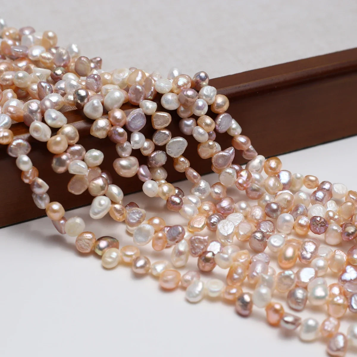 

5-6mm AA Natural Freshwater Colorful Triple-Hole Pearl Bead Jewelry Make Gift DIY Necklace Bracelet Accessories Wedding Women