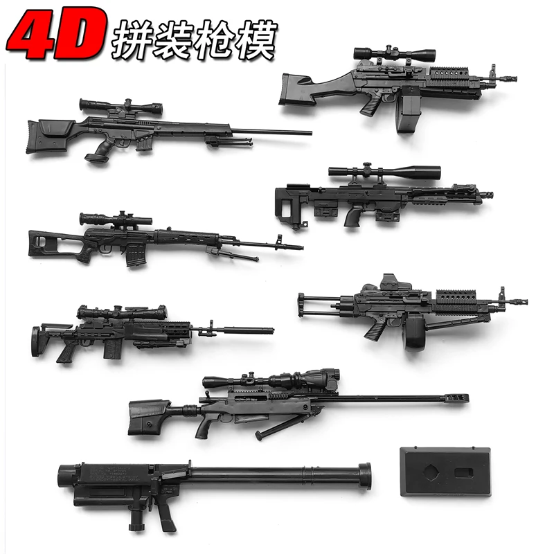 MINI jouets MK14 SVD DSR-1, fusil de Sniper TAC-50 M46, assemblage 4D, modèle de pistolet en plastique, jouet pour figurine d'action de 12 pouces, échelle 1/6