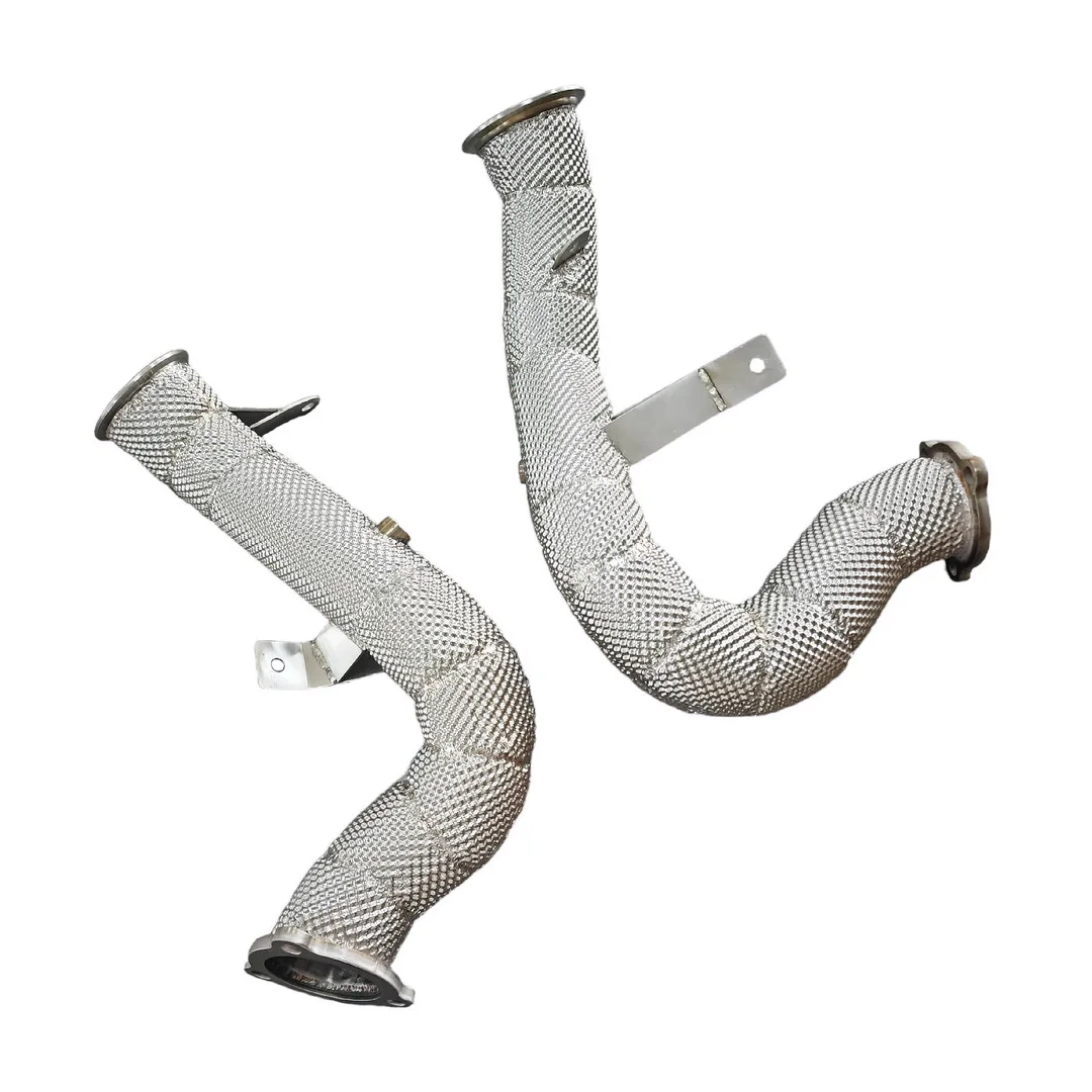 DEX Stainless Steel With Heat Shiled High Flow Exhaust Downpipe for 2013-2018 Porsche Macan S/Turbo 3.0T/3.6T
