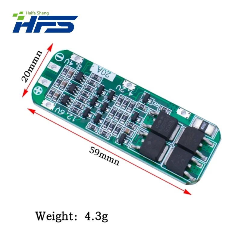 3S 20A 18650 Li-ion Lithium Battery Charger PCB BMS Protection Board For Drill Motor 12.6V Lipo Cell Module 64x20x3.4MM