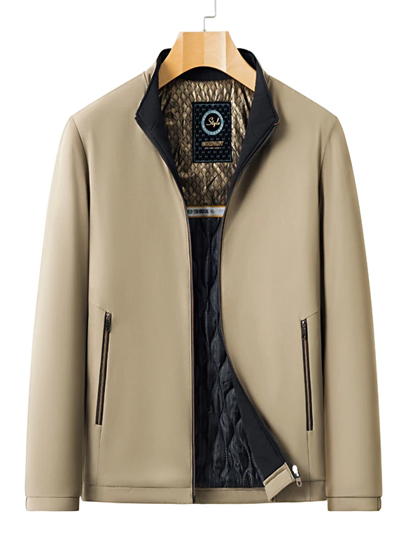 معطف رجالي شتوي من القطن ثينيد بياقة واقفة دافئ مبطن Fce ببطانة إضافية وحامل أنيق حضري مناسب معطف طويل Sve