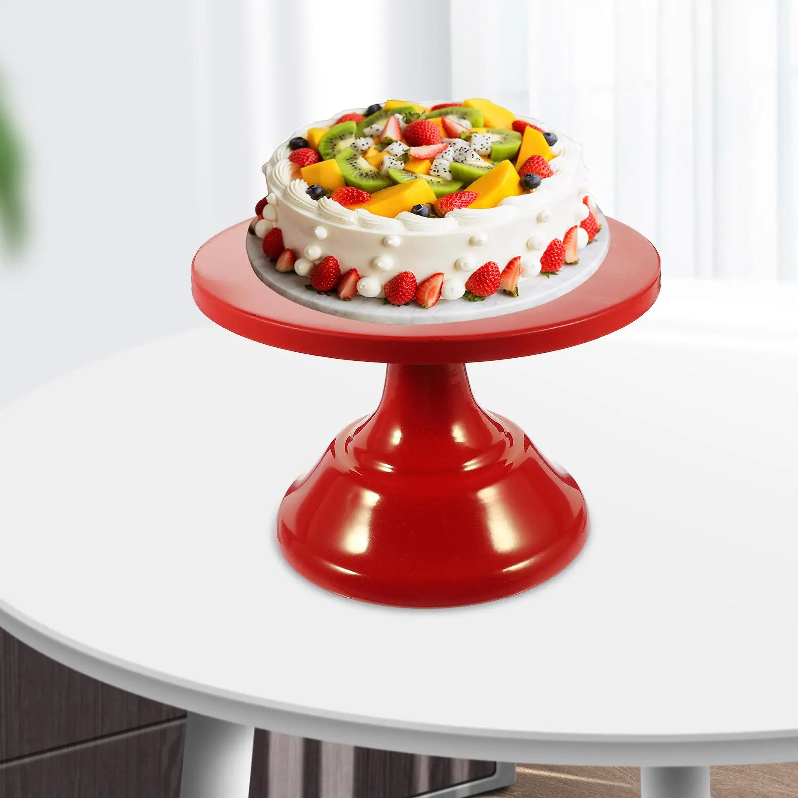 Dessert Display Stand 10 Inch Red Round Cake Wedding Props Table Storage Plate Cupcake