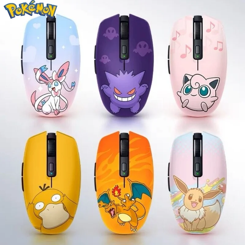 New Original Razer Pokemon Gengar Charizard Sylveon Jigglypuff Psyduck V2 Mechanical Mouse Switches 2 Wireless Modes Kawaii Gift