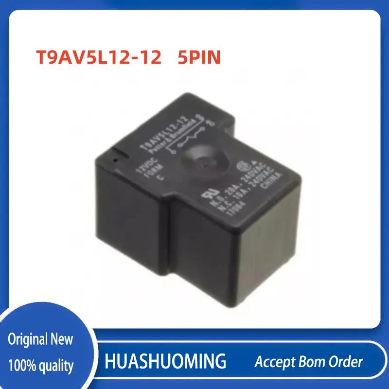 5Pcs/LOT NeW T9AV5L12-12  T9AV5L12  5PINS 20A 12VDC