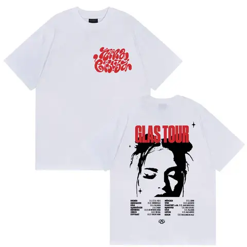 Zanger Nina Chuba Tour 2025 Merch T-shirts Mannen Vrouwen Retro Hoge Kwaliteit Mode T-shirt Casual Oversized Katoenen Tees streetwear