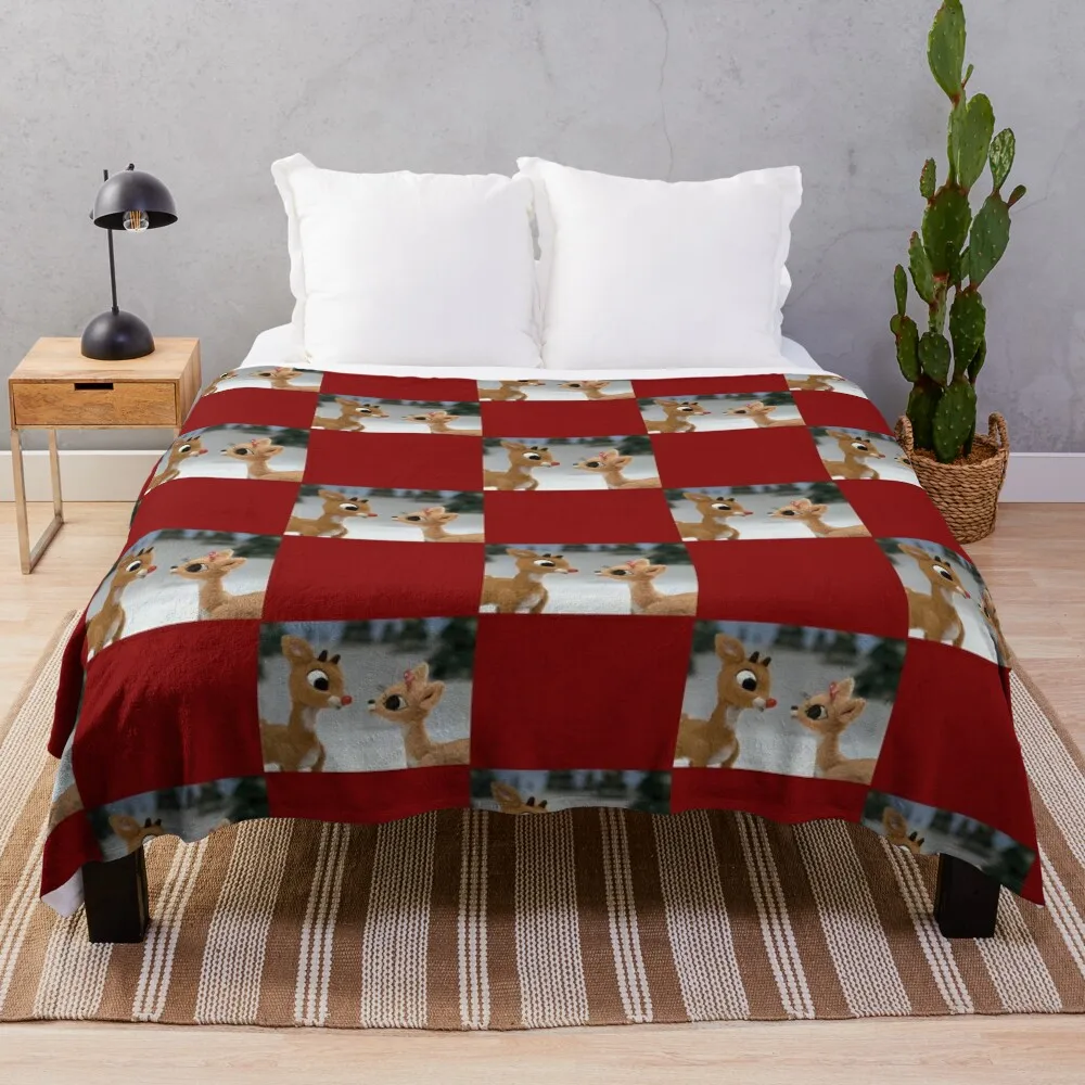 Rudolph and Clarice Throw Blanket warm for winter blankets and throws Blankets