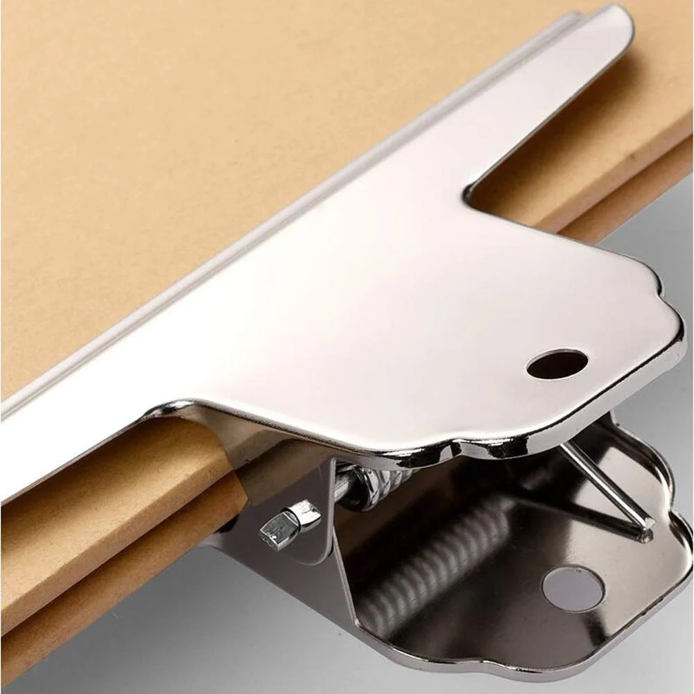 4 Inch Large Bull Paper Clips, 3pcs Silver Metal File Money Binder Clip Clamps for Home Office School Supplies