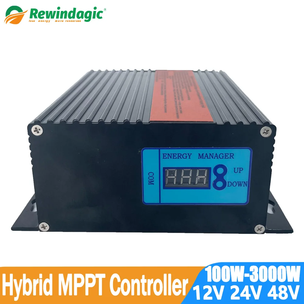 

Universal LCD Hybrid MPPT Controller 3KW Wind 12V 24V AUTO 48V Charger Low Voltage Boost Regulator for Wind Turbine Solar Panels