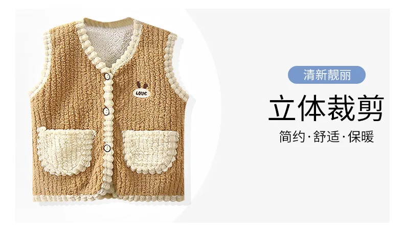 Jacke im Taschen-Design, weiße Kante, Mädchenweste, Frühling/Herbst, Baby-Ärmellose Jacke, Unisex-Cardigan mit Knöpfen, Jungen- und Kinderbekleidung – Detail 11