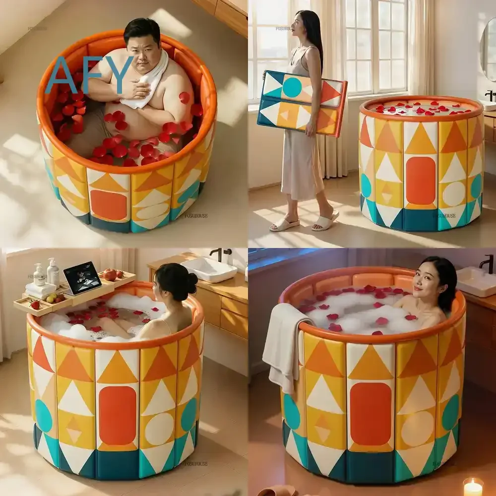High-end Thickened Bathtub for Rental House Multi-functional Foldable Plastic Bathtub for Bedroom Home Bathroom Small Space