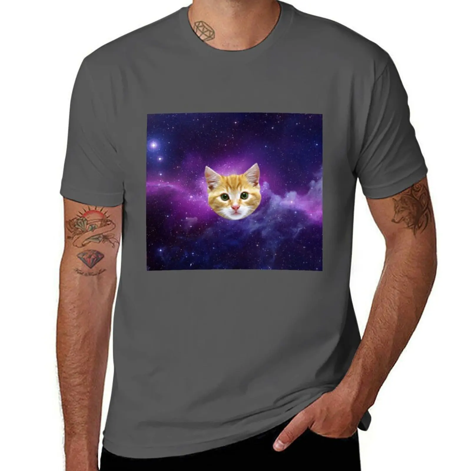 

Space Cat T-Shirt Fashion Graphic Tee for Men