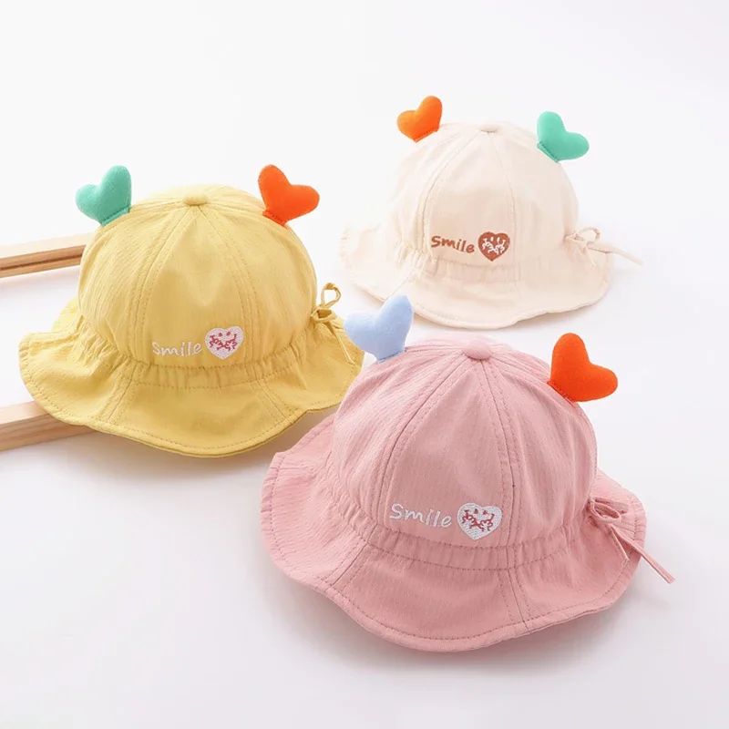 

Детская панама Sweet Heart для девочек и мальчиков с милым бантом, летняя, для малышей, солнцезащитная кепка-козырек