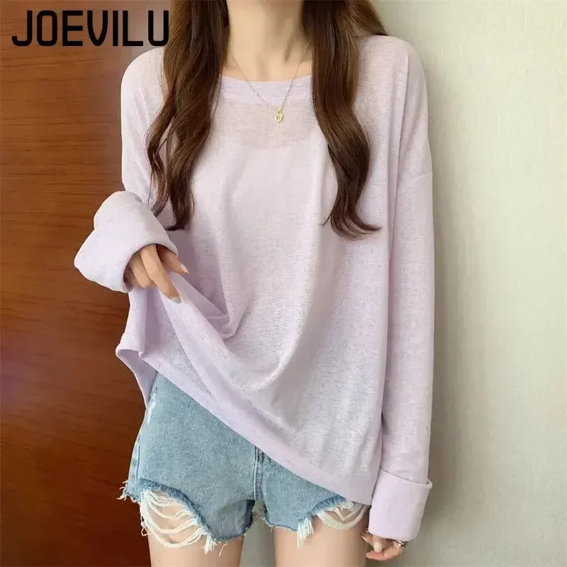 Mesh Sunscreen Clothing Long Sleeved T-shirt Cover Women\'s Summer Thin Fairy Tops Ladies Korean Casual Bottom Shirt Loose Blouse