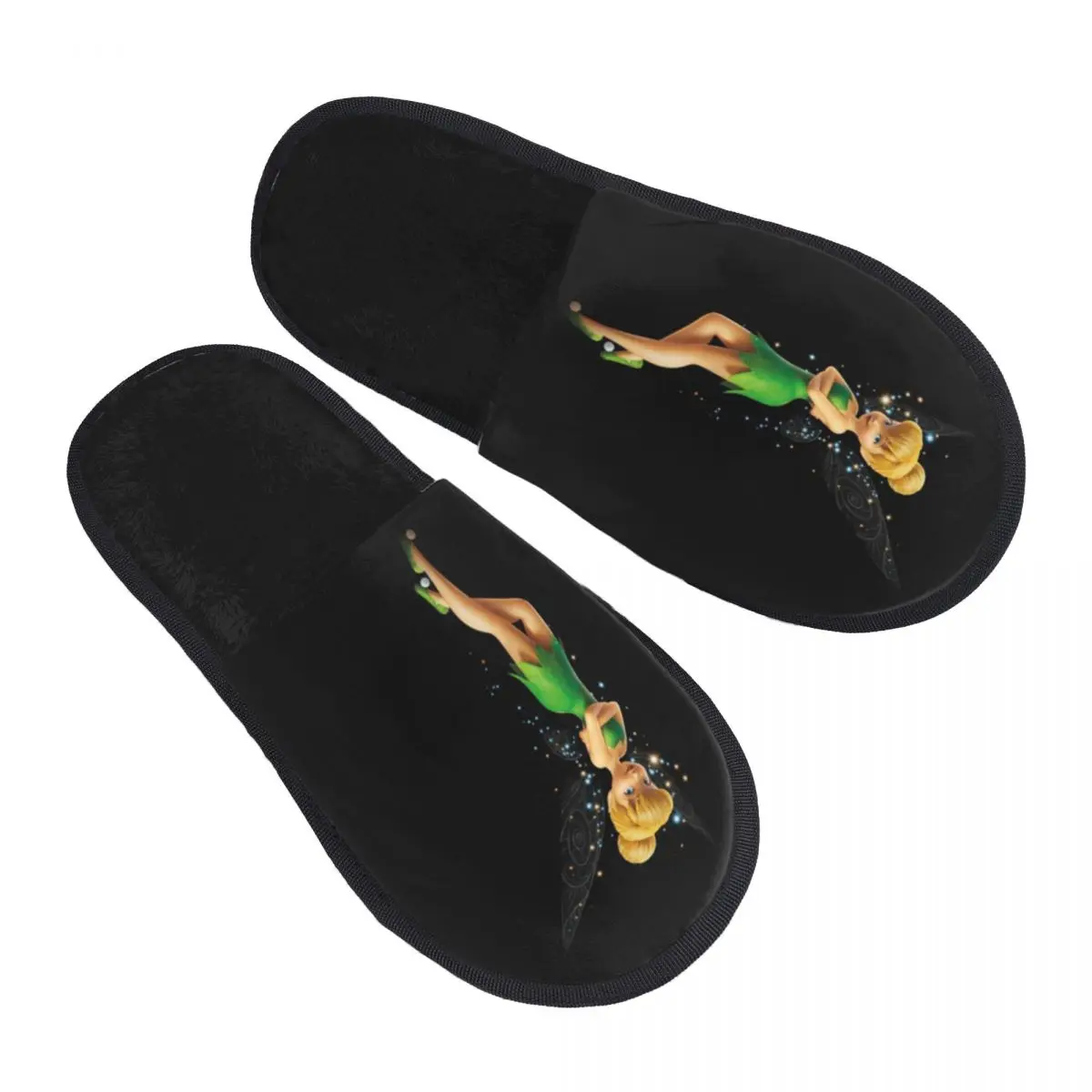 

Custom Tinker Bell Cartoon Comfort Scuff Memory Foam Slippers Women Spa House Shoes