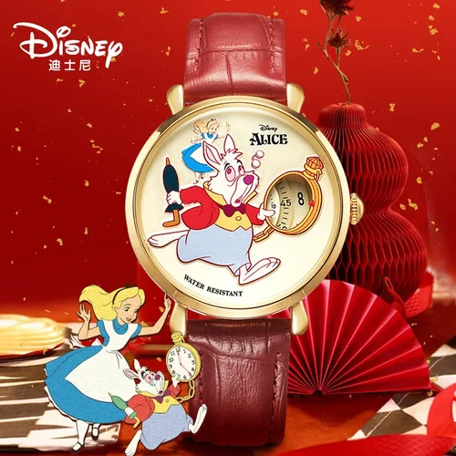Imagen 1 del producto Reloj de cuarzo con diseño sin pines y esfera vintage de Disney para hombres y mujeres