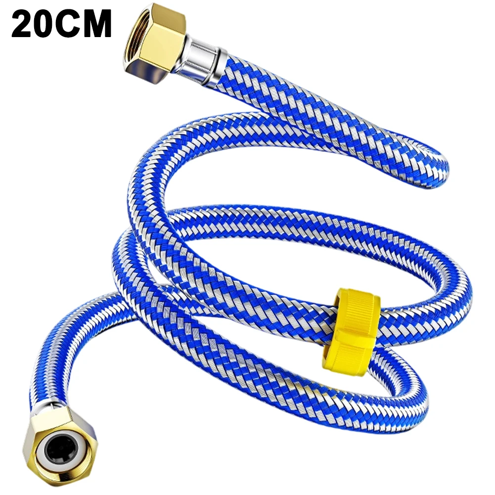 Flexible Water Heater Hose Furniture Accessory Plumbing Connector Red Stainless Steel Hose PVC Outer Insulation