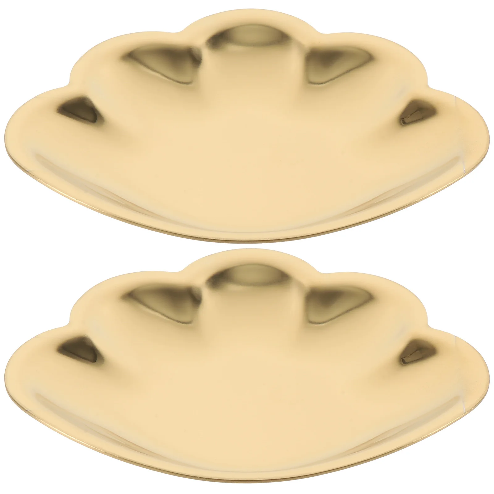 

2Pcs Exquisite Workmanship Jewelry Dish Stainless Steel Organizer Versatile Usage for Bedroom Dressing Table Ring Holder