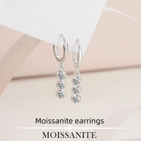 0.6ct D Color Moissanite Stud Earrings Round Cut Lab Created Diamond 925 Sterling Silver Silver Bridal Jewelry For Women Gifts