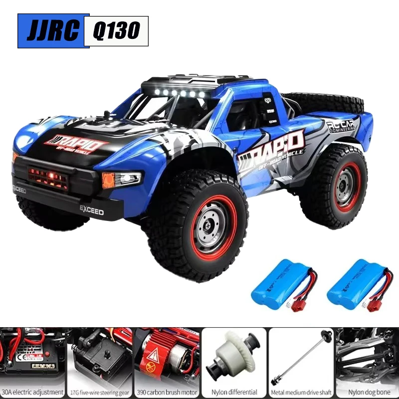 JJRC Q130 High Speed RC Car Originalbox 70KM/H 2.4G 4WD Remote Control Off-road Truck Car with Light Racing Drift Vehicle Toy