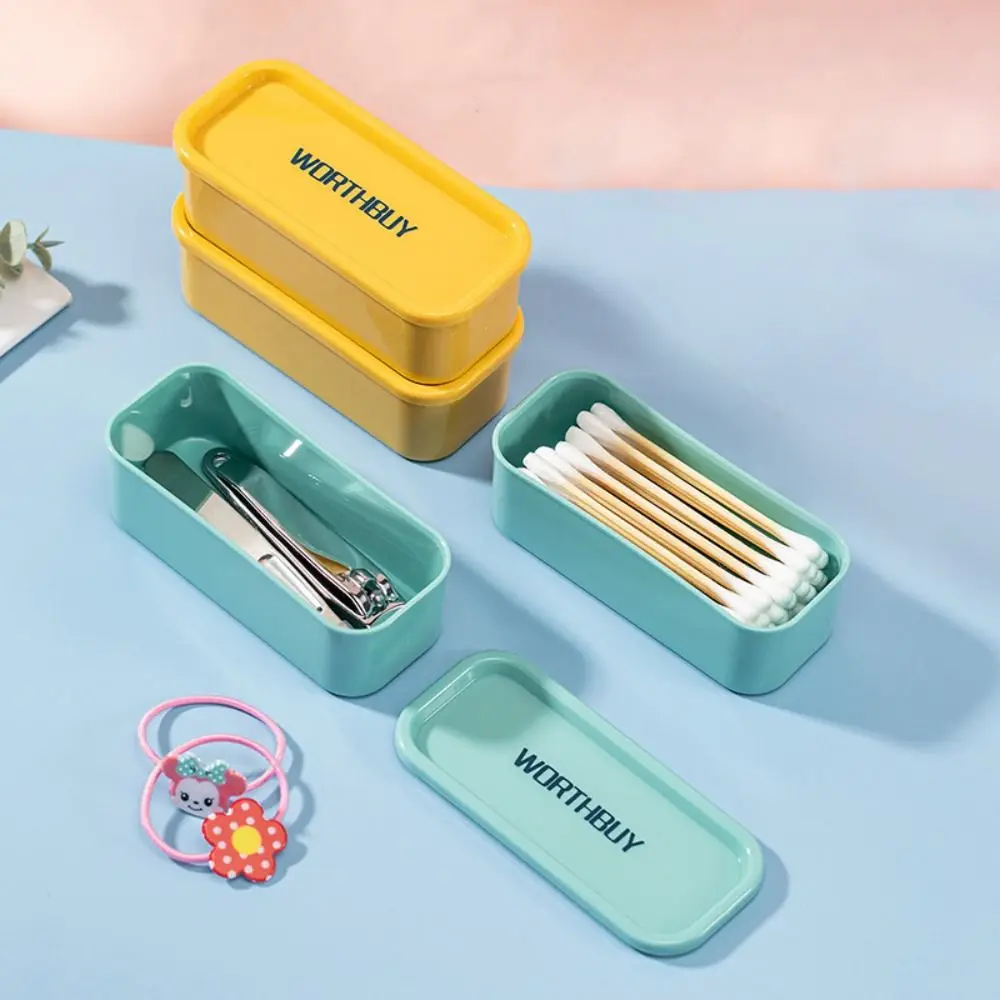 

Simple Mini Cotton Swab Box Dust-proof Moisture-proof Dental Floss Holder Portable Wear-resistant Storage Box Travel
