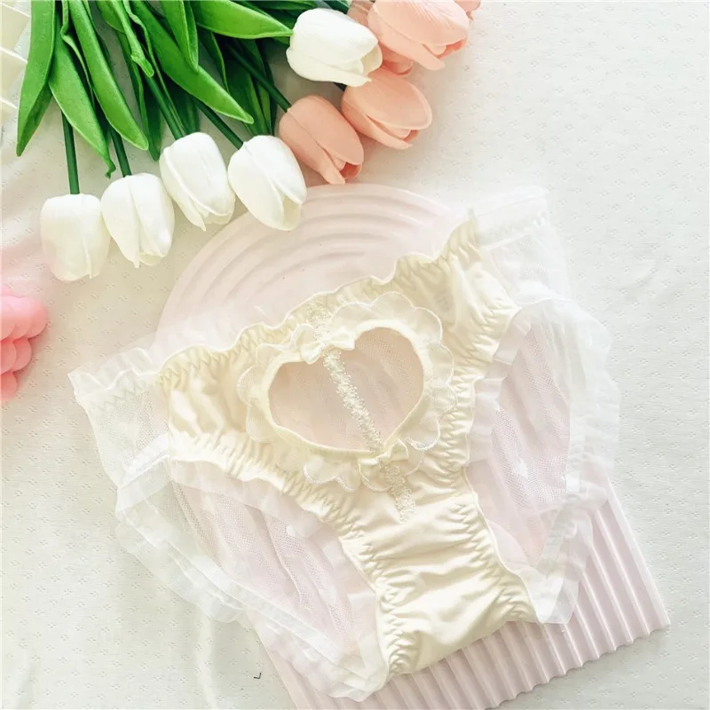 Cute Lovely Sweety Sexy Lace Hollow Women's Panties Lolita Princess Style Stretch Breathable Underwear Transparent Temptation - Image 5