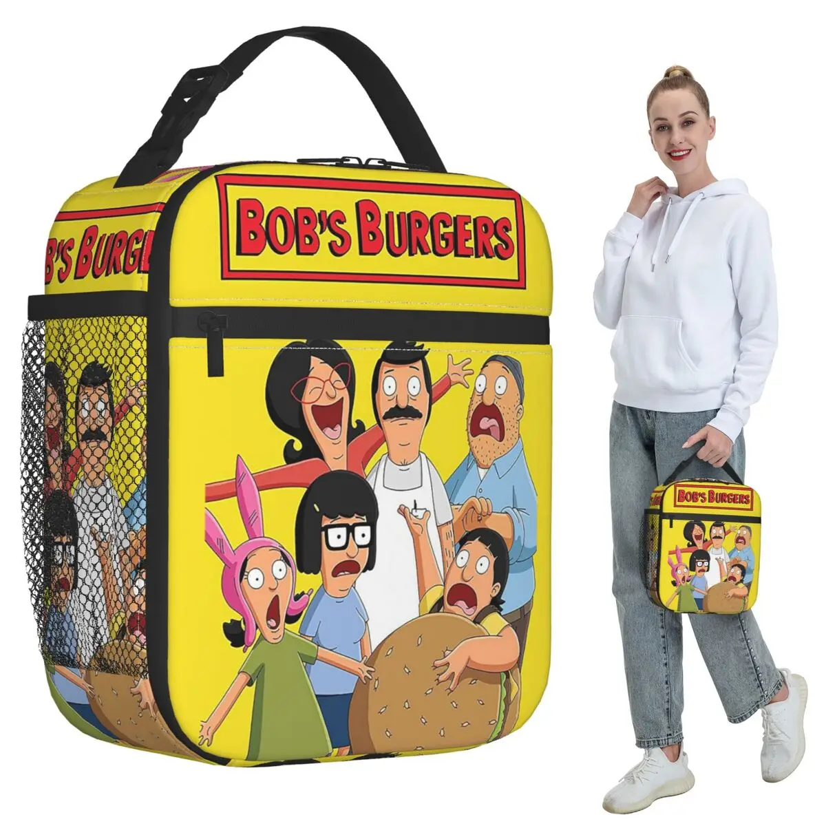 Anime Bobs Burgers (6) Insulated Lunch Bag for Kids School Cooler Thermal Food Box Tote Portable Lunch Boxes Container