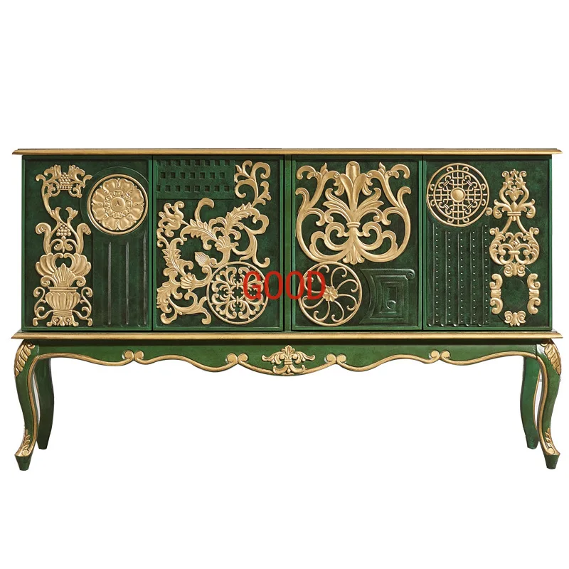 Golden Emerald American Sideboard Cabinet Solid Wood Multi-Functional French Locker