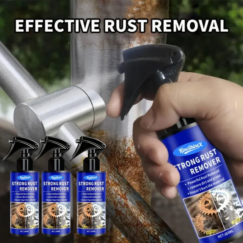 Image of 100 ml Metall-Rostentfernungsspray, sichere Formel zum Reinigen von Rost und zur Wiederherstellung von Metalloberflächen, Mittel zur Entfernung von Metall-Eisenpulverflecken