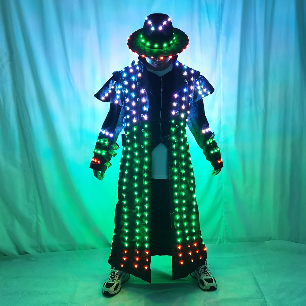 Led robô traje de palco jaqueta dançarina terno vestindo cosplay laser para boate festa homem dança