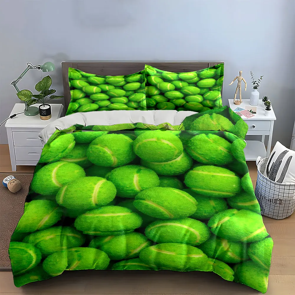 

"Pet Tennis Ball Toy Set" Bedding Set with 1 Duvet Cover 2 Pillowcases Single Double King Queen, Gift