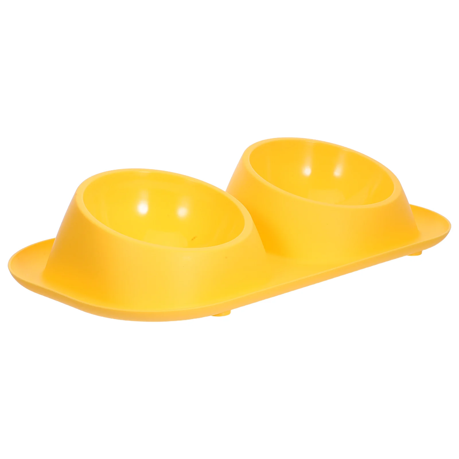 

Pet Double Bowl Rice Dog Bowls Plastic Cat Food Kitten No Spill for Cats Non-slip