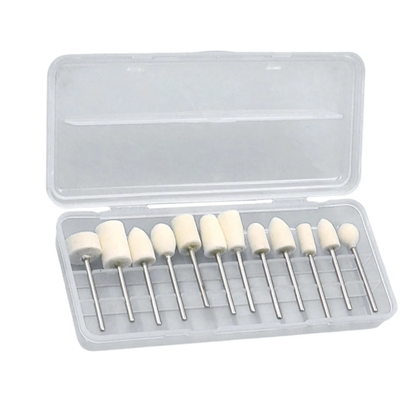 12x nail Bits Grinding Polishing Head , Replacement Manicure Tools with Case Grinding Barrel Head for Buffing Rotary Tool Salon