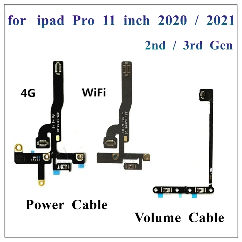 

1Pcs For iPad Pro 11 Inch 2nd 2020 3rd Gen 2021 Power On Off Volume Button Switch Control Flex Cable Ribbon Replacement Parts