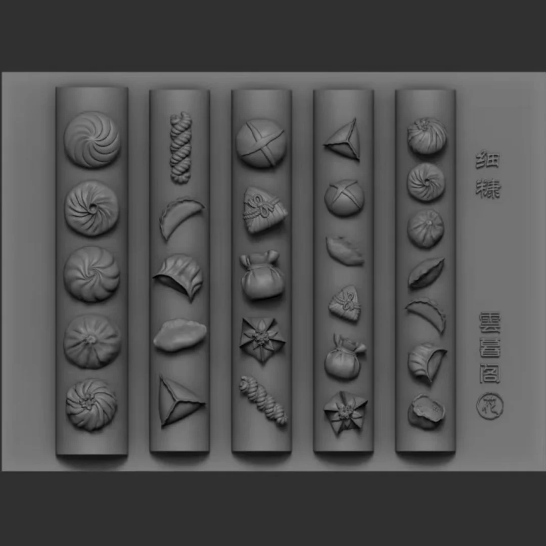 

1pc Rice Steamed Buns Rice Balls Fried Eggs 3D Nail Mold Nail Art Decorations Nails DIY Design Silicone Nails Mould