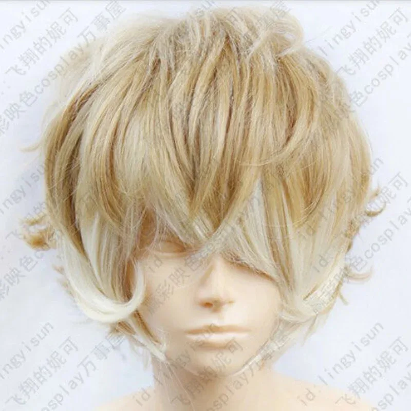 

didi 2025 2025 hhhAnime Diabolik Lovers Sakamaki Shu Cosplay Men Short Blonde Ombre Heat Resistant Synthetic Hair Wigs + Free Wi