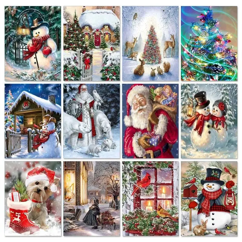 

Diamond Painting Christmas Snowman Cross Stitch 5D DIY Diamond Embroidery Mosaic Cartoon Craft Holiday Decorations New Arrival