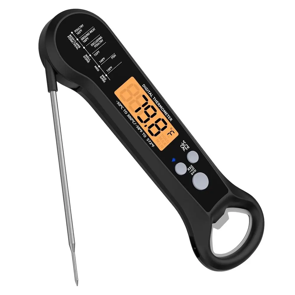 

Instant Read Digital Food Thermometer for Grilling, Baking, Cooking, Waterproof and Backlit