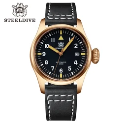 STEELDIVE Official Direct Sale SD1928S Mens Solid CuSn8 Bronze Watch 200 Meters Waterproof Sapphire Mirror Luminous Diving Watch