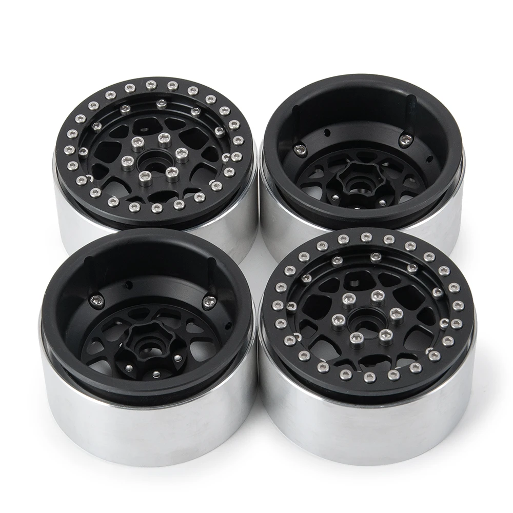 

MIBIDAO 4Pcs 2.2Inch Beadlock Metal Alloy Wheel Rims 35mm for Axial Wraith SCX10 D90 TRX-4 1/10 RC Rock Crawlers Car Model Parts