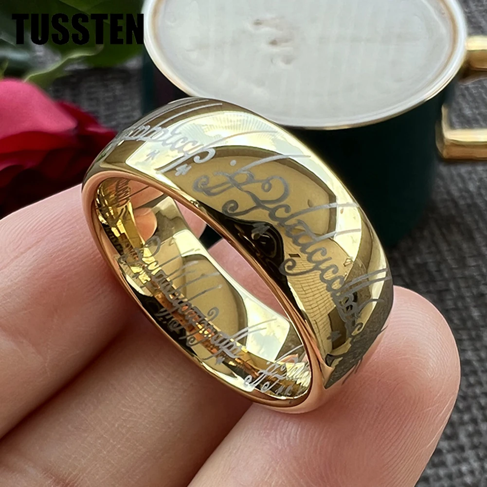 

Dropshipping TUSSTEN 6/8MM Men Women Tungsten Wedding Band Laser Engraving Ring Domed Polished Great Workmanship Comfort Fit