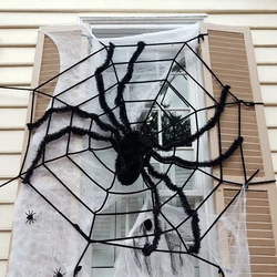 Halloween Spider Web Giant Spider Web Decoration Black White Giant Stretchy Cobweb Party Bar Haunted House Home Decoration