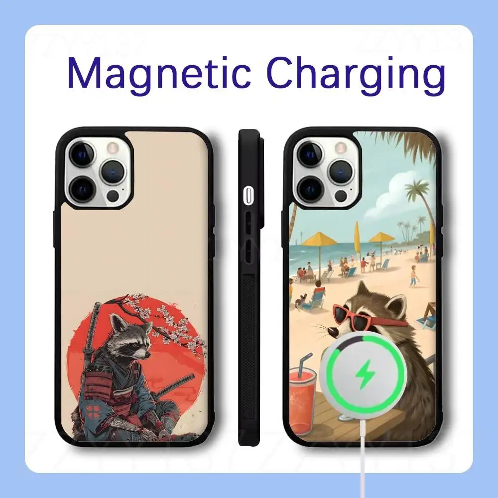 

Raccoon Cute Cool Phone Case For iPhone 17,16,15,14,13,12,11,Pro,Max,Plus,Air,Mini,SE Magsafe Magnetic Wireless Charging