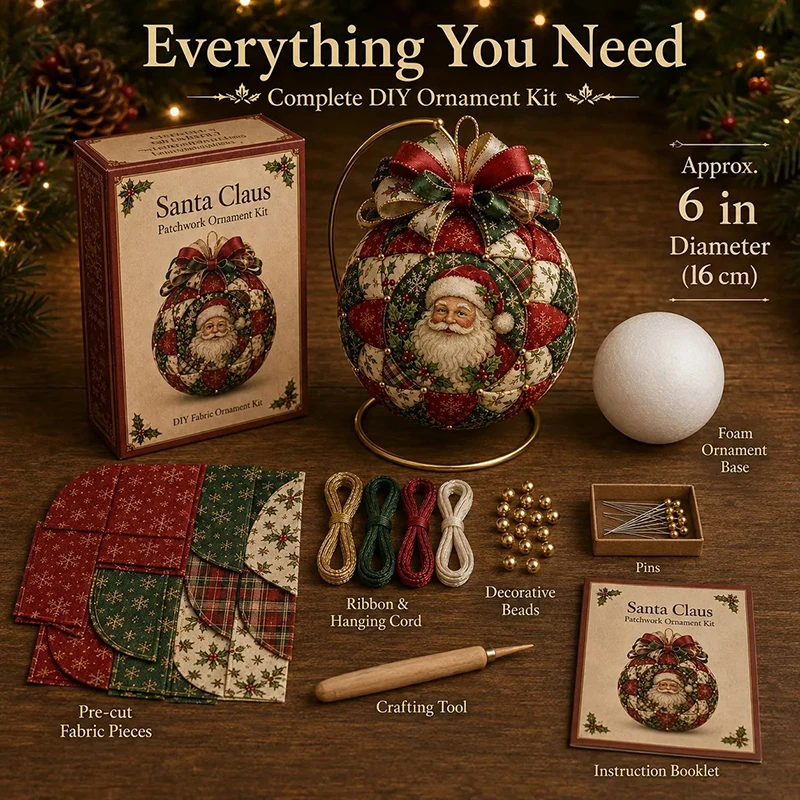 Vintage Christmas Patchwork Ball 1