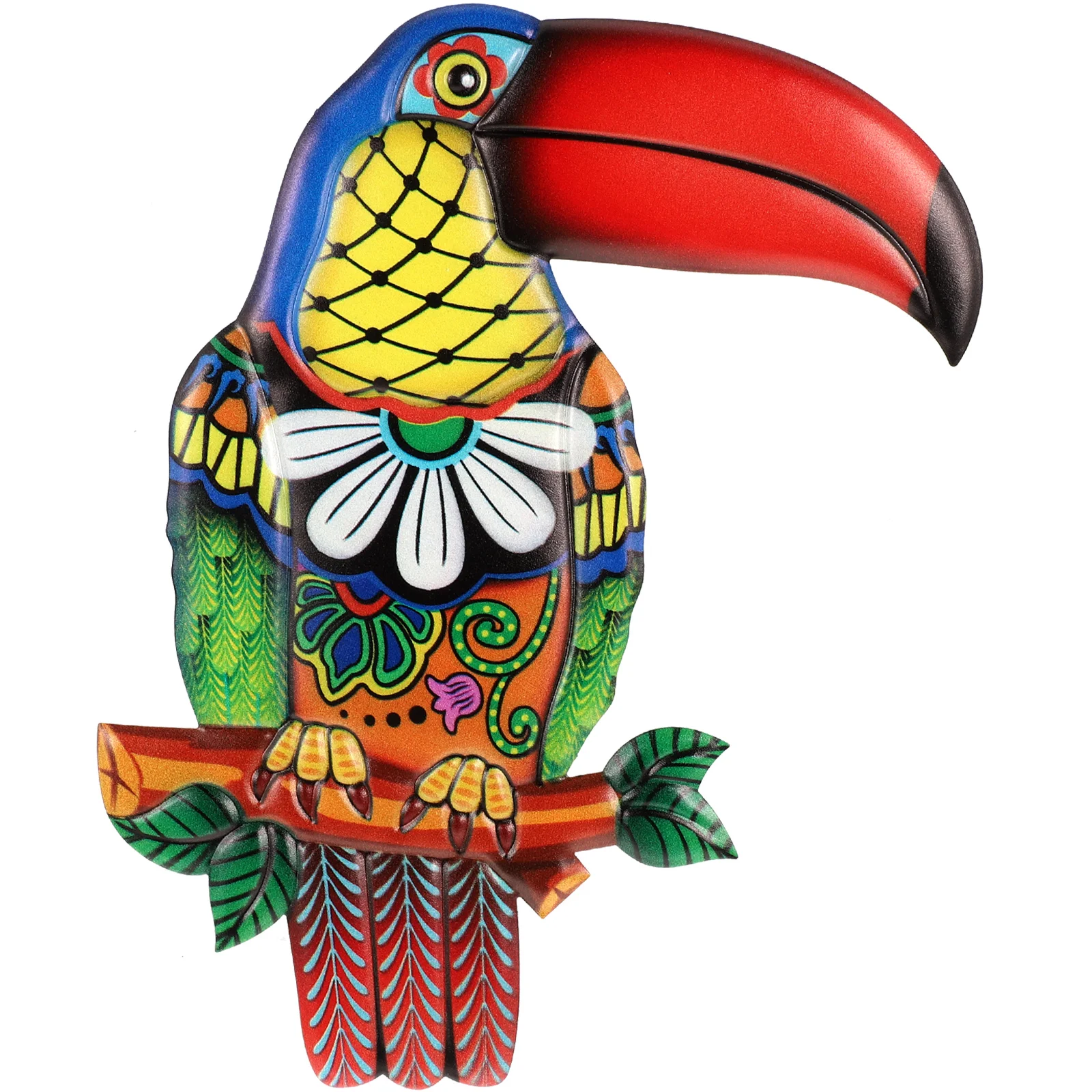 Toucan Wall Hanging Decor Bird Outdoor Sculpture Iron Decorations for Fence