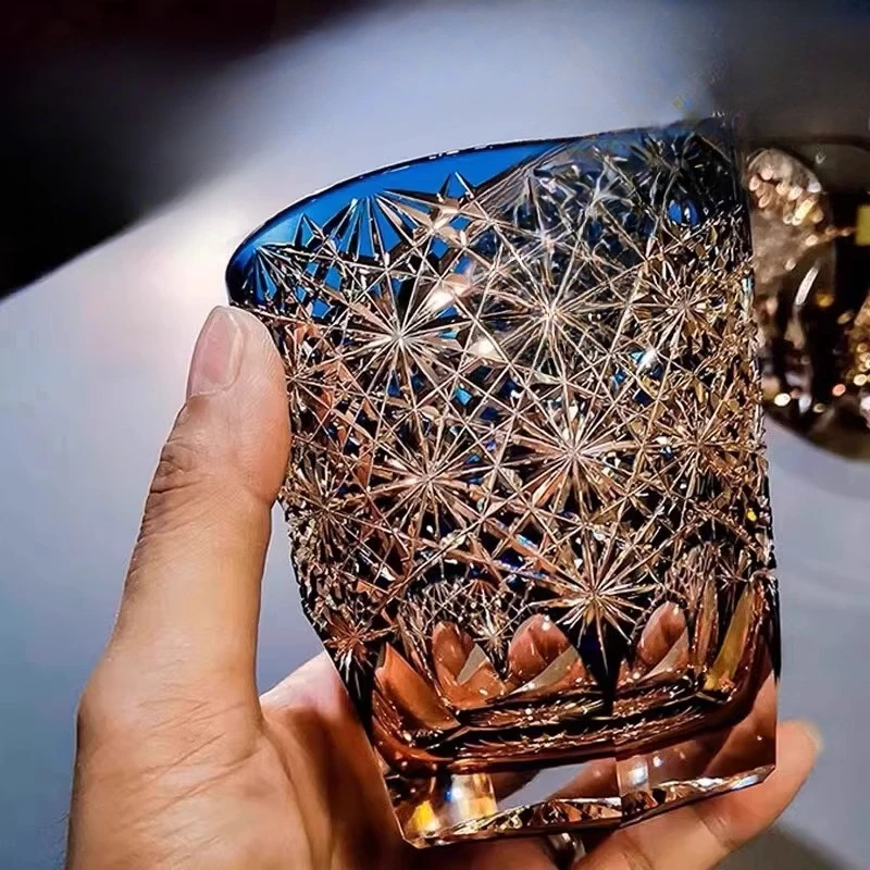 

Blue Daisy Dawn, Color, Crystal Glass Whiskey Wine Glass