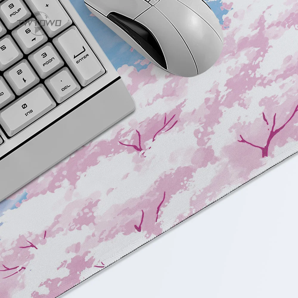 Mouse Pad Gaming Blue Sky Pink Trees printon demand Computer Home Custom Mousepad XXL Mouse Mat Carpet Office Soft