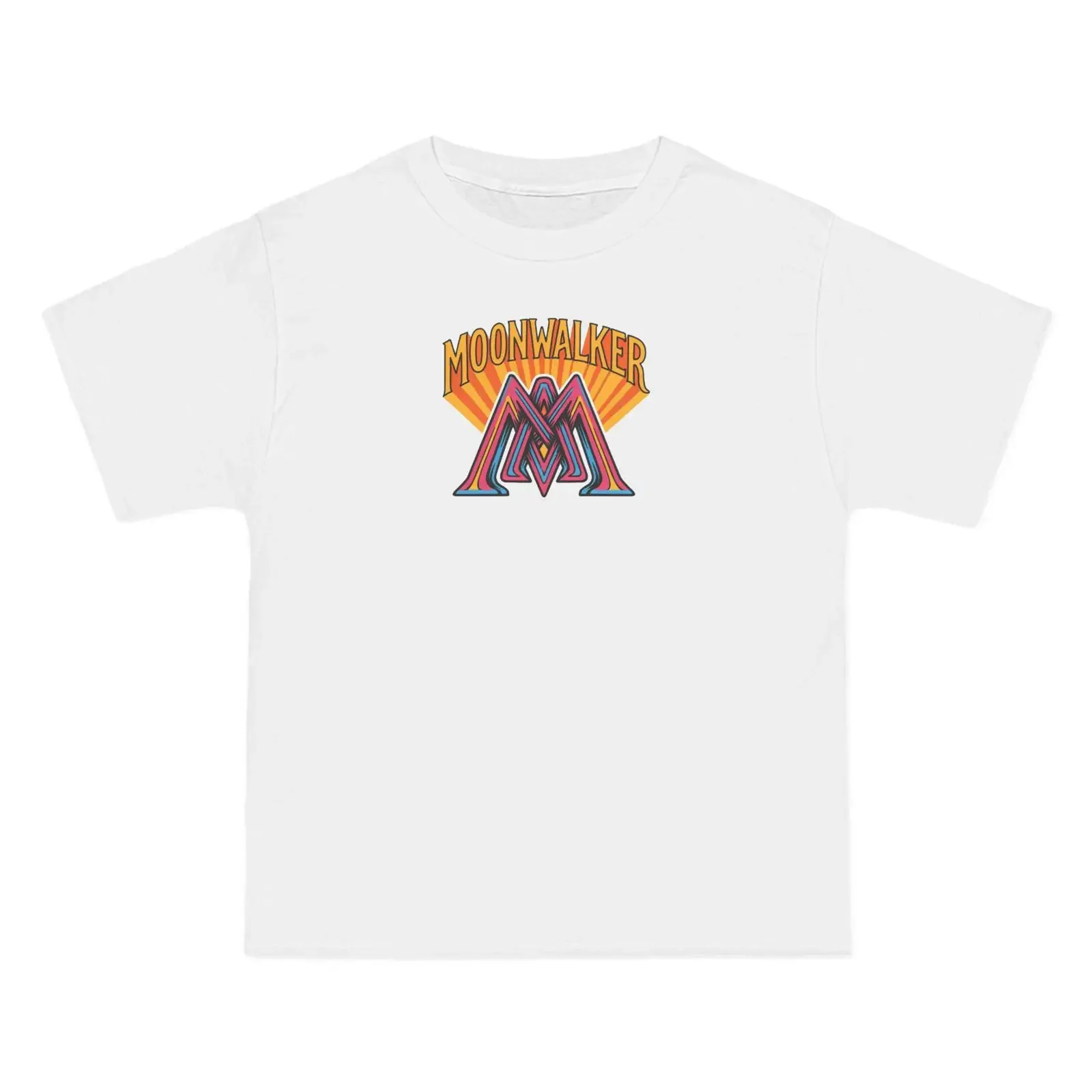 Moonwalker Psychedelic Band T Shirt Retro  vintage Washed Versatile fashion homme graphic designer clothes Unisex Soft Casual