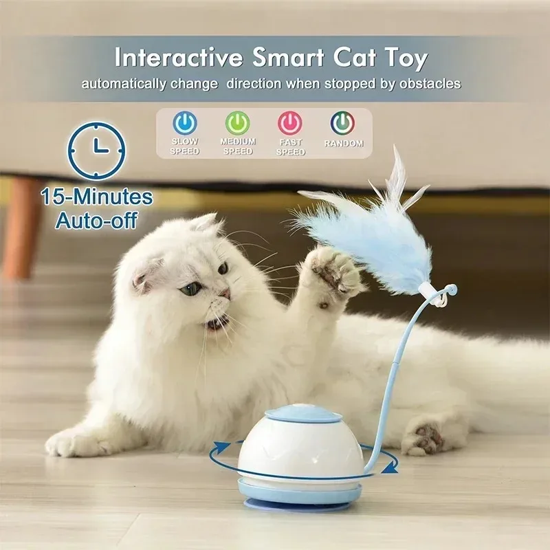 

Cat Supplies Electric Cat Toy USB Charging 360 Rotating Interactive Cat Teasing Feather Toys for Cats Cat Accessories