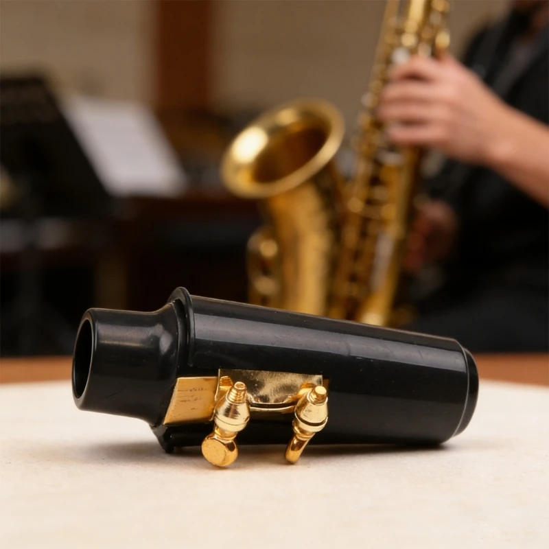 

Metal Saxophone Ligature Fastener with Plastic Cap Light Weight Accessory Tenors Altos Saxphone Mouthpiece Clips Set