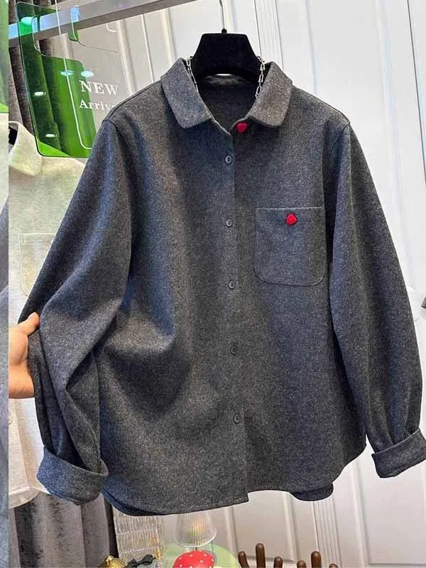 

Korean Style plus Size Long Sleeve Shirt Unisex Spring Lazy Style Versatile Top Breathable Comfortable Skin-Friendly Clothing